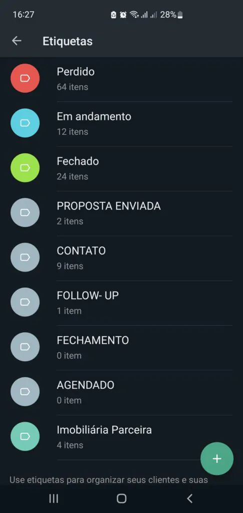 Organizando as conversas no WhatsApp Business